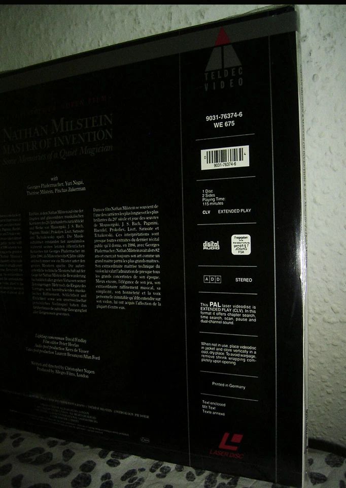 NATHAN MILSTEIN - MASTER OF INVENTION / CHRISTOPHER NUPEN * LASER DISC 1993 OVP - Bild 3 von 4