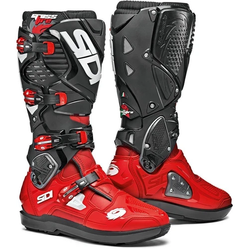 Sidi Crossfire 3 SRS Motorcycle Boots Off-Road MX Red Red Black