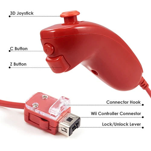 Built in Motion Plus Remote Controller &Nunchuck for Nintendo Wii /Wii U Console