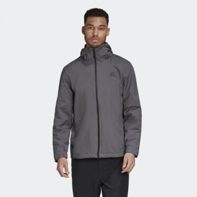 Adidas Basic 3 Stripes Rain Ready Jacket BLK FI0574/GRY