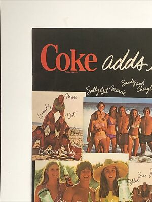 ハワイで購入　Coca-Cola ヴィンテージブランケット　30年前に購入 1977 Coca Cola Coke PRINT AD Adds Life To - Bikini Beach Ocean