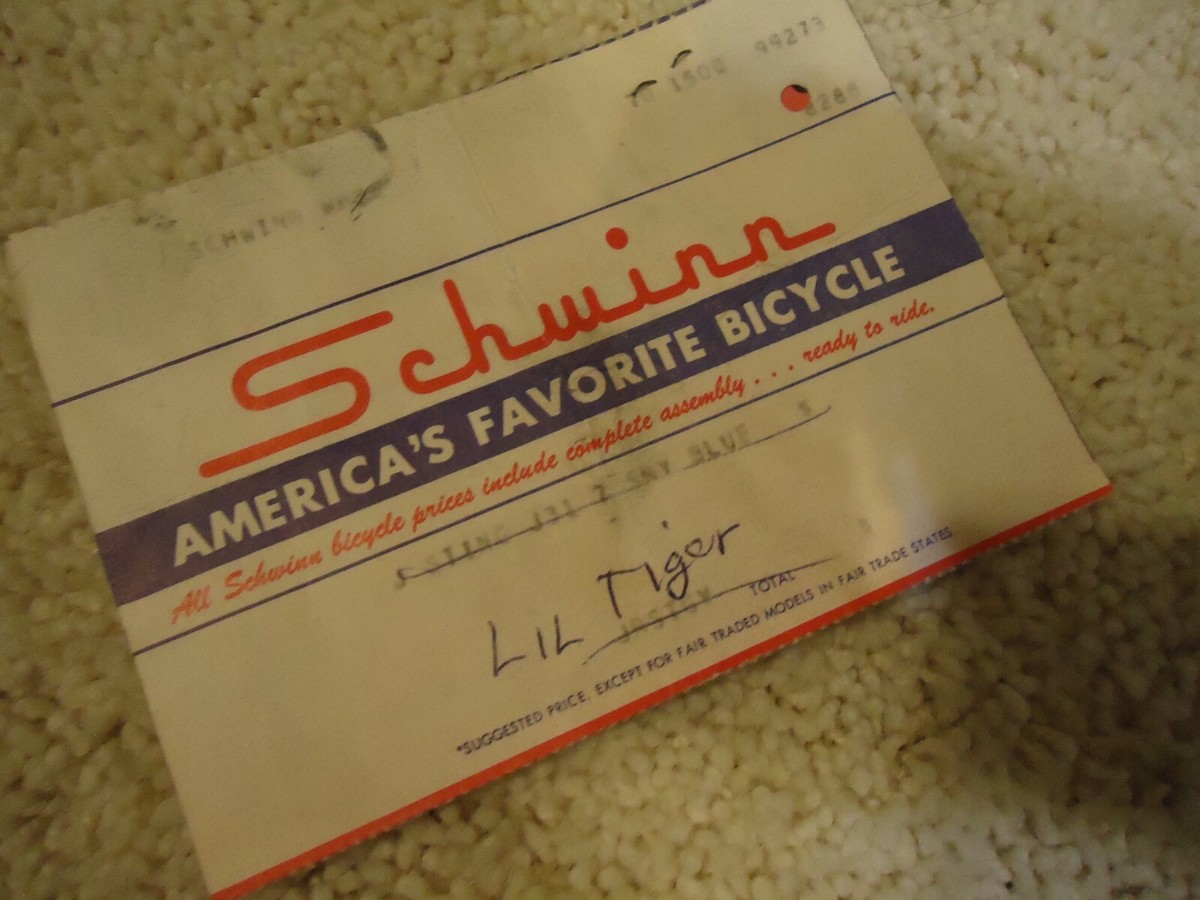 Lot 2 VINTAGE SCHWINN GUARANTEE / WARRANTY CARD