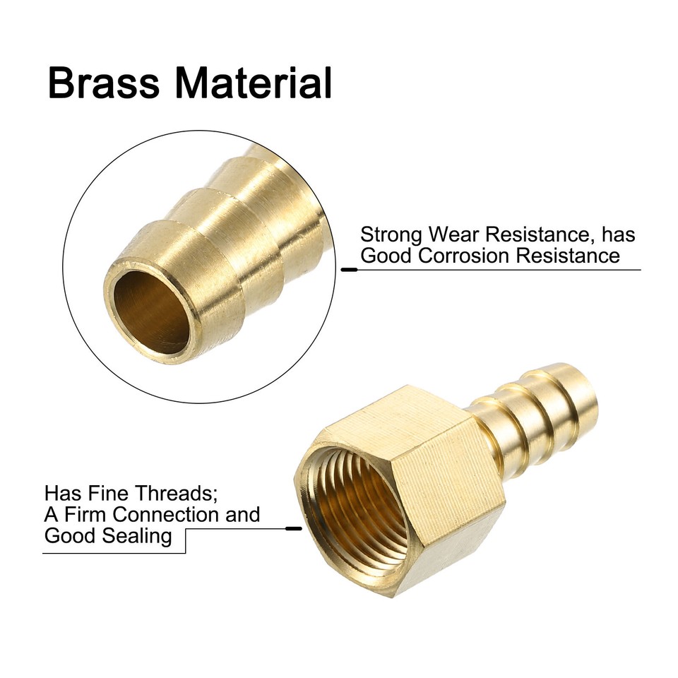 3 Stück Edelstahl Schlauchstutzen 8mm X 3/8 NPT - Rohrverschraubung Adapter