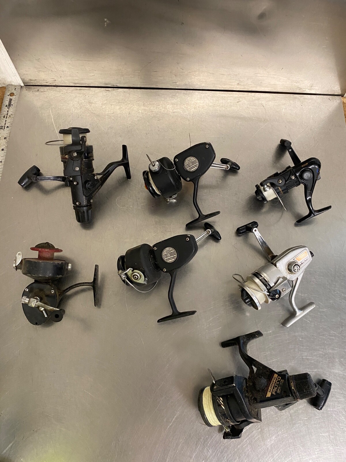 Lot Of 7 Vintage Open Face Fishing Reels