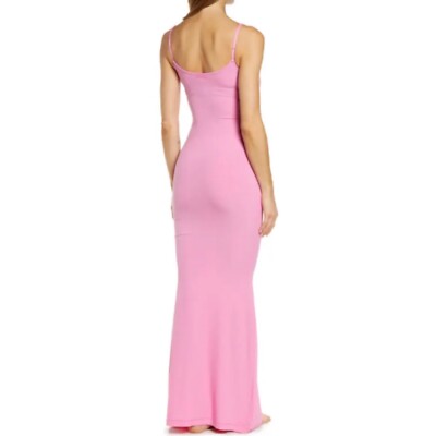 skims soft lounge long slip dress cotton candy SKIMS Soft Lounge Long Slip Dress in Cypress
