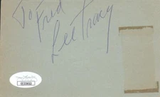 LEE TRACY d 1968 Signed To Fred 3x5 Album Page Actor/The Best Man JSA EE33653