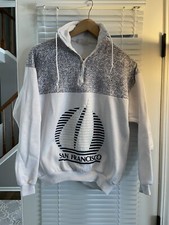 Vintage San Francisco Adult Size Medium Spell Out Crewneck Sweatshirt 1/4 Zip M