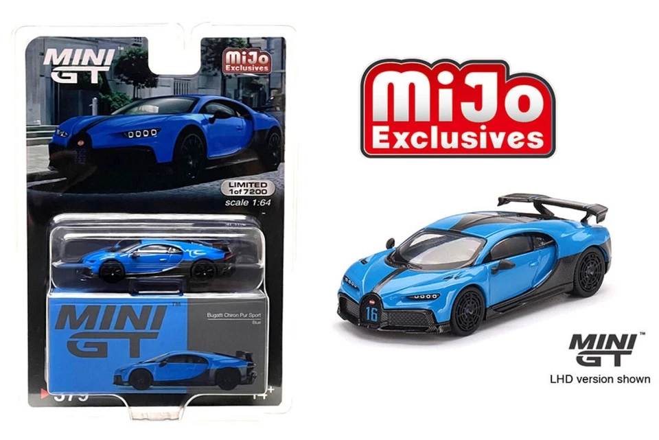 Mini GT 1:64 Bugatti Chiron Pur Sport Blue #379 exclusivo de Mijo **Nuevo lanzamiento** Foto 3 de 3