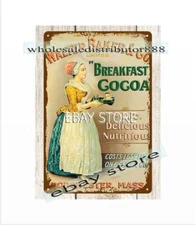 1900s Walter Baker Co breakfast cocoa Dorchester Massachusetts metal tin sign