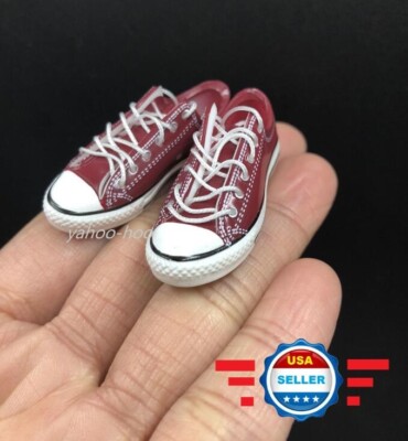 CUSTOM 1/6 scale Lace Up RED Sneakers shoes for 12'' Female Figure Body ...