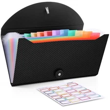 Nicecho Receipt Coupon Organizer, 13 Pockets Small Accordion File Organizer w...