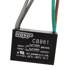 HQRP Ceiling Fan Capacitor 250VAC 5uf+5uf 4-Wire CBB61 Replacement