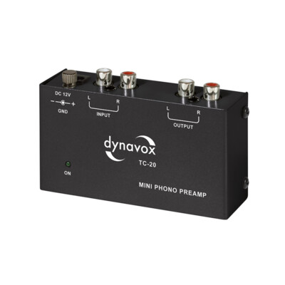 Dynavox Phono Preamp TC-20 Black For MM Cartridge Metal Housing