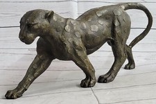 Knurrender Leopard Bronze Statue Figur Skulptur Tierfigur Jaguar Puma Verkauf