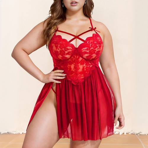 Plus Size Womens Sexy Nightdress Babydoll Lingerie Sleepwear Robe Nightwear - Picture 15 of 19