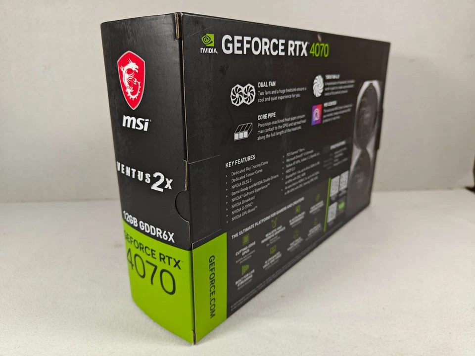 MSI GeForce RTX 4070 VENTUS 2X E 12G OC 12GB Graphics Card PCI Express 4.0 NEW - Image 3 of 4