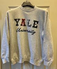 Vintage Tultex Yale University Sweater Men’s XL Gray Patchwork Made In USA