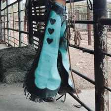 Handmade Suede Leather Chaps, Leather Chinks for Horse Riding, Western Pants