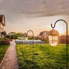 2/4X Hirtenstab Laternenstab 1.5m für Garten Solarleuchten Pflanzkörbe hängung