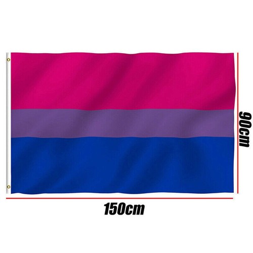 Bisexual LARGE Flag 150x90cm Bi Sexual Pride LGBT Lesbian Gay rainbow Mardi Gras - Picture 4 of 12