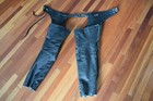 Redline Mens Genuine Skin Leather Motorcycle Chaps Size L Black — photo 1