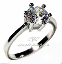 1 ct Classic Round Engagement Ring SOLID Sterling Silver Cubic Zirconia CZ SZ 8