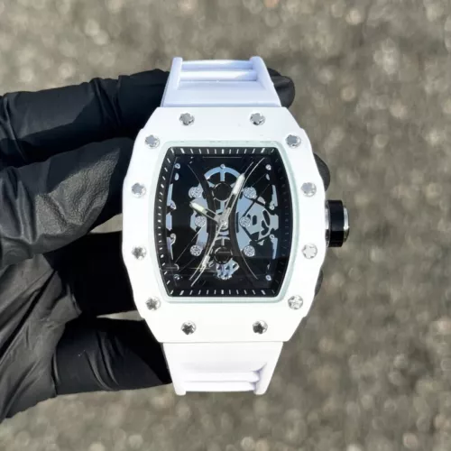 Men's Luxury Watch Sports White Silicone Band Waterproof Fashion Hip Hop Casual