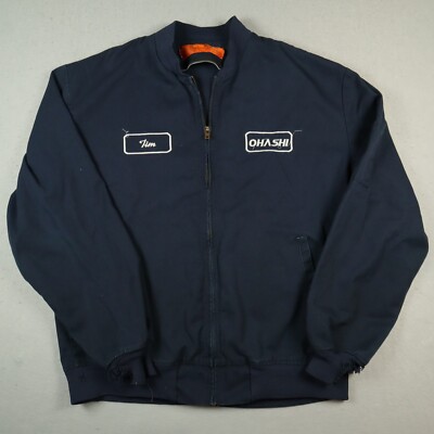 Classic【C】 Logo Mechanic jacket Vtg 90's Ford Employee Mechanic's Jacket SZ 2XLarge Dark