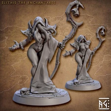 Slithis the Enchantress Mindflayer Illithid pinup Sorcerer Miniature | D&D DnD
