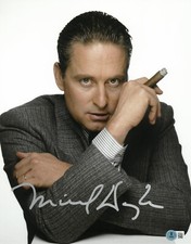 Michael Douglas Signed Autograph Wall Street 11X14 Photo BAS Beckett
