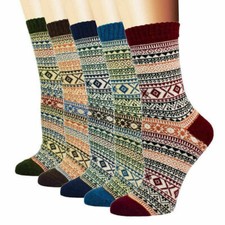 5 Pairs Winter Men's Wool Cashmere Socks Lot Design Thick Warm Casual Soft Socks