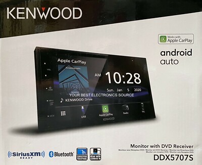 NEW Kenwood DDX5707S 6.75'' LCD Screen, 2-DIN, CD/DVD w/ CarPlay and Android Auto