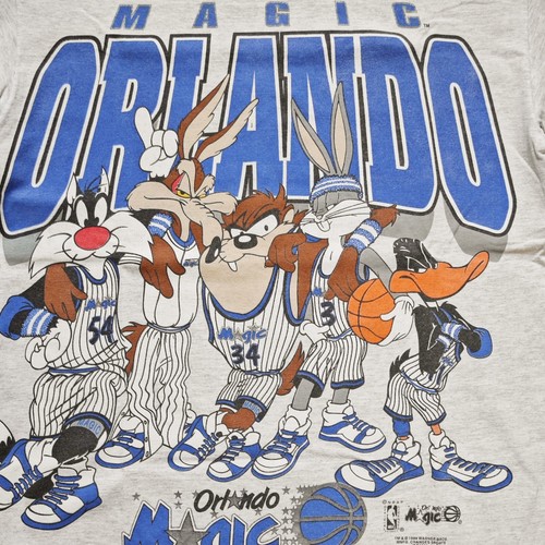 Orlando Magic Looney Tunes Changes 90s Vintage T-Shirt Size L NBA Bugs Duffy Taz - Bild 8 von 12