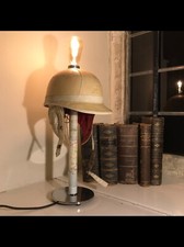 1950s Motorcycle Everoak Cork Crash Helmet Feature Lamp