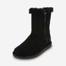 Airwalk Girls' Prim Classic Cozy Black Gray Faux Suede Winter Boots 177868
