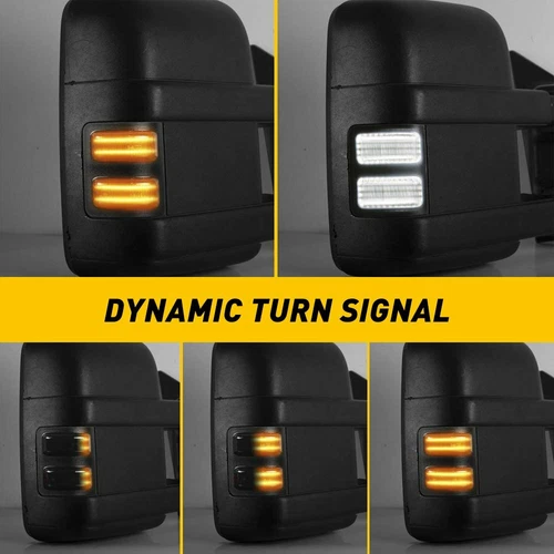 2*LED Switchback White/Amber Flowing Side Mirror Lights for 08-16 Ford F250 F350