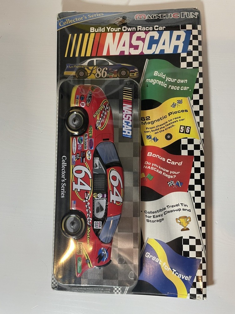 NASCAR Build Your Own Magnetic Race Car - Collector's Series - 62 Magnets Tin