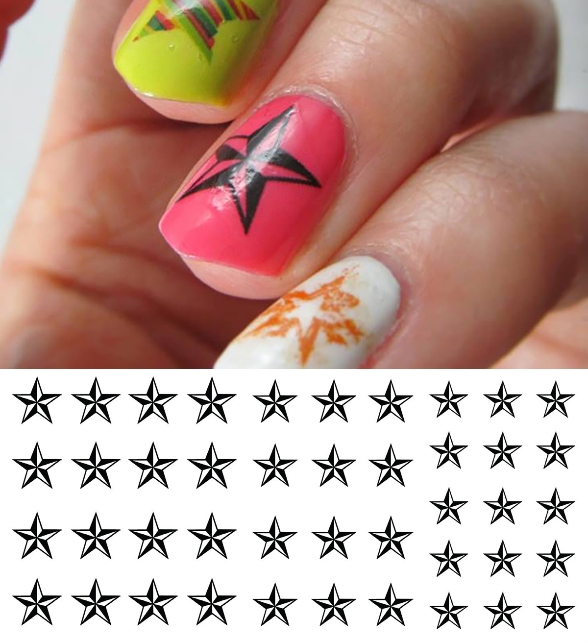 Western Star Nail Art Waterslide Decals - Salon Quality! | eBay