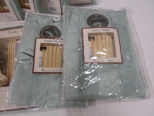 Stylemaster Belle Maison Lucky Stripe Spa Verde Novedad Paneles de Ojal Transparente x 8 Foto 3 de 4