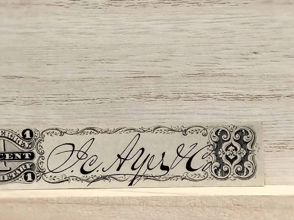 1c Sello negro JC Ayers & Co. Imperf Scott # RS4i marcado con agua Foto 4 de 4