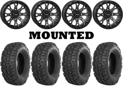 Kit 4 ITP UltraCross R-Spec Tires 31x9.5-14 on System 3 ST-6 Gray Wheels POL