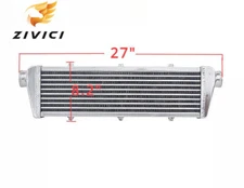 2.2''In/Outlet 27"Universal FMIC Front Mount Intercooler Aluminum Tube&Fin Turbo