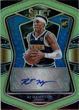 2020-21 Select Rookie Signatures Prizms Neon Green #24 RJ Hampton Auto /99 
