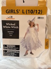 KID'S HALLOWEEN COSTUME WICKED WHITE WITCH SIZE L 10/12 . NEW