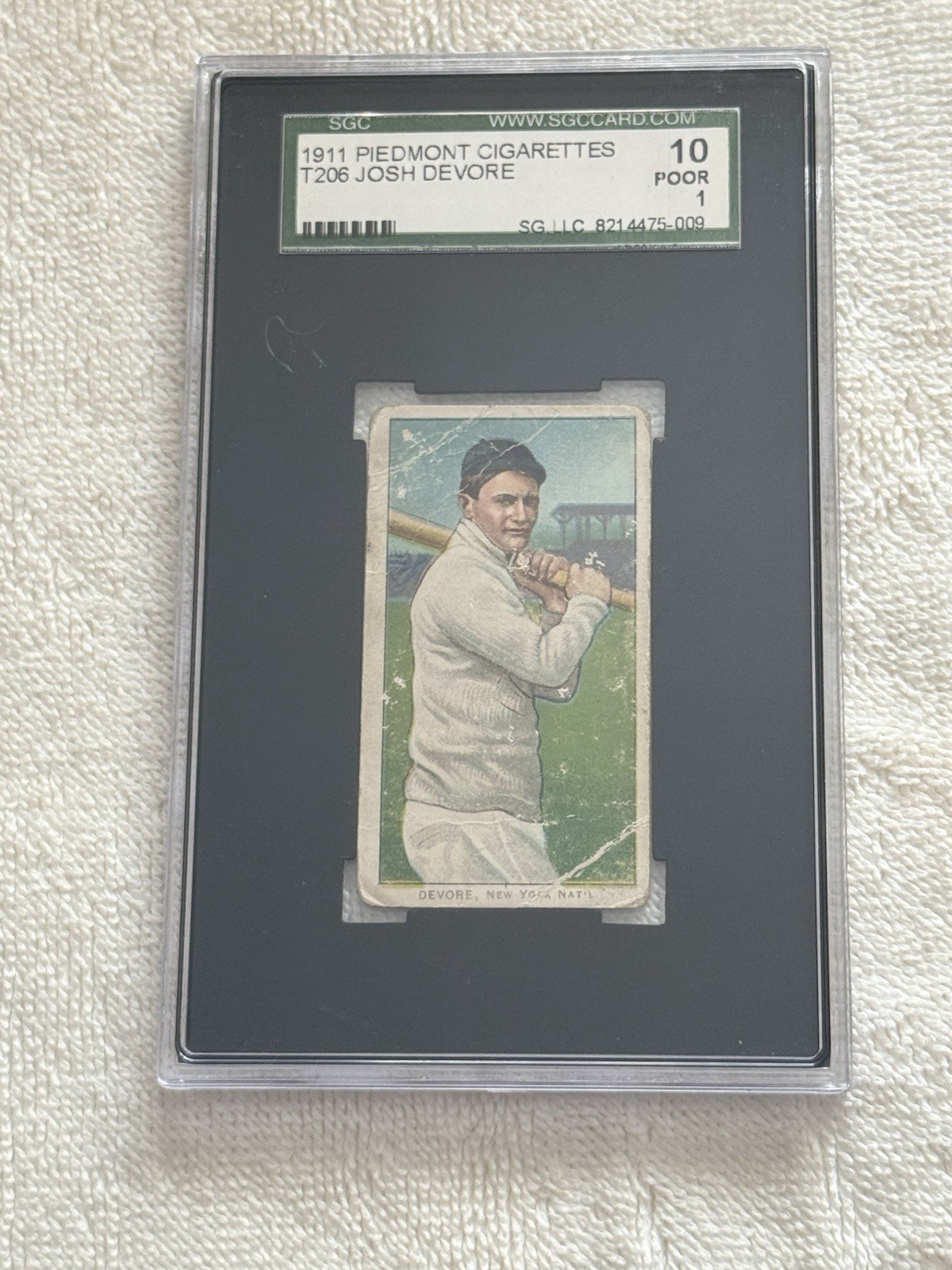 T206 - 1909-11 Piedmont 350-460 Josh Devore - SGC 1 - New York