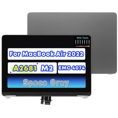 A2681 For MacBook Air M2 2022 Space Gray LCD Screen Display Assembly Replacement