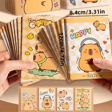 10pcs Kawaii Mini Capybara Pocket Notebooks Cute Memo Diary Journal Set New