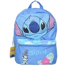 Mochila escolar de nailon azul Lilo and Stitch bolsa de libros de 16" para niñas y niños