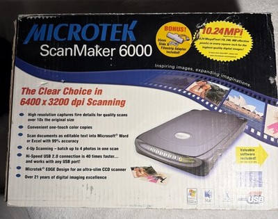 Microtek Scanmaker 6000 Flatbed With Original Manual and software disk