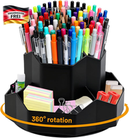 Drehbarer Stiftehalter Organizer 9 FäCher FüR BüRo & Schule, Blau